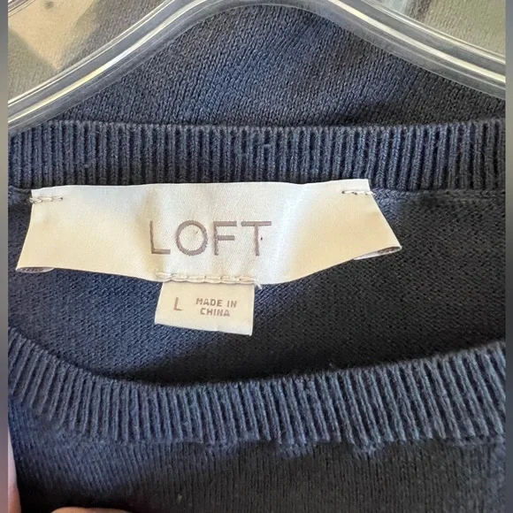 LOFT Blue-Gray Knit Lightweight Sweater - Picture 5 of 5